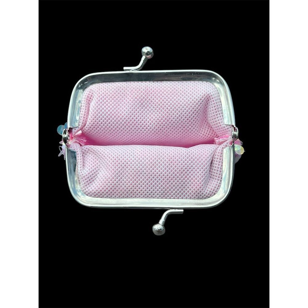 Pink Sequin Coin Purse with Snap Closure for Women or Girls - Picture 6 of 6
